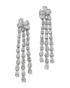 Bloomingdale's Fine Collection Diamond Pear & Round Fringe Drop Earrings In 18k White Gold, 7.0 Ct. T. W. In White