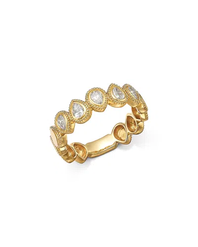 Bloomingdale's Fine Collection Diamond Pear Cut Bezel Band Ring In 14k Yellow Gold, 0.43 Ct. T. W.