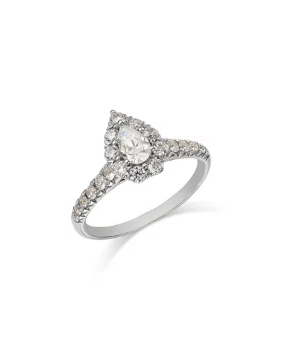 Bloomingdale's Fine Collection Diamond Pear Shaped Halo Ring In 14k White Gold, 1.0 Ct. T. W.