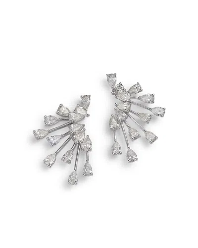 Bloomingdale's Fine Collection Diamond Pear Spray Statement Earrings In 18k White Gold, 3.72 Ct. T. W.