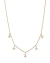 Bloomingdale's Fine Collection Diamond Princess & Round Droplet Station Necklace In 14k Yellow Gold, 0.85 Ct. T. W. In Gold