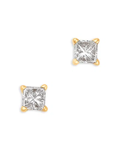 Bloomingdale's Fine Collection Diamond Princess Cut Stud Earrings In 14k Yellow Gold, 0.25 Tcw