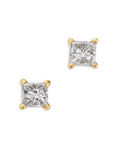 Bloomingdale's Fine Collection Diamond Princess Cut Stud Earrings In 14k Yellow Gold, 0.50 Tcw