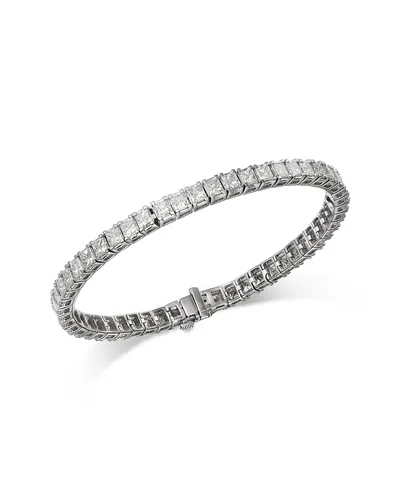Bloomingdale's Fine Collection Diamond Princess Cut Tennis Bracelet In 14k White Gold, 10.10 Tcw