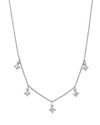 Bloomingdale's Fine Collection Diamond Princess Droplet Station Necklace In 14k White Gold, 1.05 Ct. T. W. In White