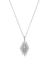Bloomingdale's Fine Collection Diamond Retro Chic Starburst Pendant Necklace In 14k White Gold, 1.5 Tcw In Gold