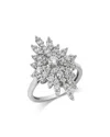 Bloomingdale's Fine Collection Diamond Retro Chic Starburst Statement Ring In 14k White Gold, 1.50 Tcw In Gold