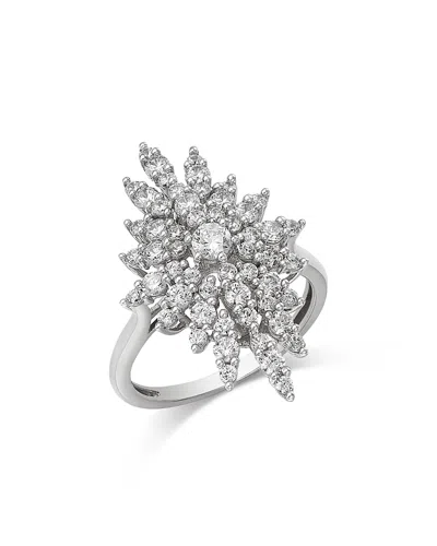 Bloomingdale's Fine Collection Diamond Retro Chic Starburst Statement Ring In 14k White Gold, 1.50 Tcw
