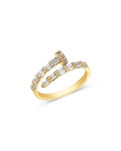 Bloomingdale's Fine Collection Diamond Round & Baguette Bypass Ring In 14k Yellow Gold, 0.50 Tcw