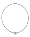 Bloomingdale's Fine Collection Diamond Round & Baguette Halo Cluster Tennis Necklace In 14k White Gold, 4.50 Ct. T. W. In White