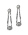 Bloomingdale's Fine Collection Diamond Round & Baguette Halo Mosaic Drop Earrings In 14k White Gold, 2.25 Ct. T. W. In White