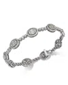 Bloomingdale's Fine Collection Diamond Round & Baguette Halo Mosaic Tennis Bracelet In 14k White Gold, 4.0 Ct. T. W. In White