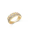 Bloomingdale's Fine Collection Diamond Round & Baguette Three Row Stack Look Ring In 14k Yellow Gold, 1.0 Tcw In Gold
