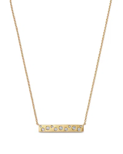 Bloomingdale's Fine Collection Diamond Scattered Bar Necklace In 14k Yellow Gold, 0.26 Ct. T. W.
