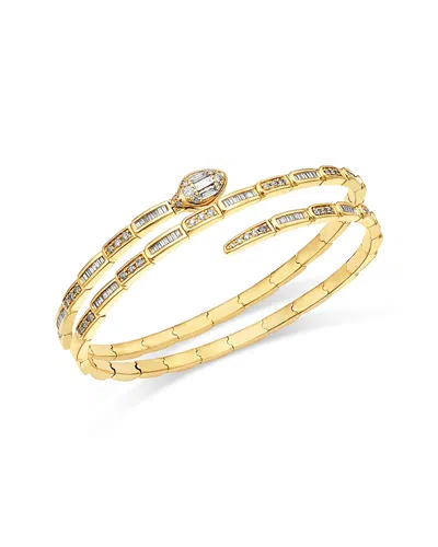 Bloomingdale's Fine Collection Diamond Serpent Flexible Wrap Bangle Bracelet In 14k Yellow Gold, 1.50 Tcw