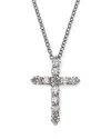 Bloomingdale's Fine Collection Diamond Small Cross Pendant Necklace In 14k White Gold, 0.33 Tcw