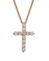 Bloomingdale's Fine Collection Diamond Small Cross Pendant Necklace In 14k White Gold, 0.33 Tcw In Gold