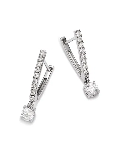 Bloomingdale's Fine Collection Diamond Solitaire Drop Earrings In 14k White Gold, 0.50 Tcw