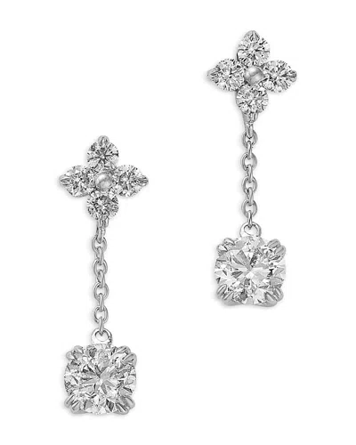 Bloomingdale's Fine Collection Diamond Solitaire Drop Earrings In 14k White Gold, 1.0 Ct. T. W.