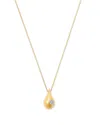 Bloomingdale's Fine Collection Diamond Solitaire Polished Pear Pendant Necklace In 14k Yellow Gold, 0.07 Tcw In Gold