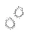 Bloomingdale's Fine Collection Diamond Spiral Huggie Hoop Earrings In 14k White Gold, 1.00 Ct. T. W. In White