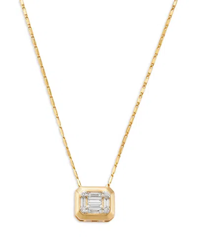 Bloomingdale's Fine Collection Diamond Square Pendant Necklace In 14k Yellow Gold, 0.33 Ct. T. W.