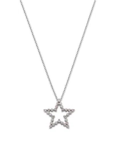 Bloomingdale's Fine Collection Diamond Star Pendant Necklace In 14k White Gold, 0.25 Ct. T. W.