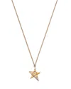 Bloomingdale's Fine Collection Diamond Star Pendant Necklace In 14k Yellow Gold, 0.14 Ct. T. W.