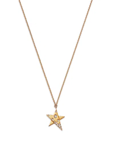 Bloomingdale's Fine Collection Diamond Star Pendant Necklace In 14k Yellow Gold, 0.14 Ct. T. W.