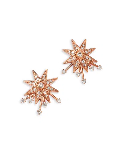 Bloomingdale's Fine Collection Diamond Starburst Drop Earrings In 14k Rose Gold, 0.24 Ct. T. W. In Pink