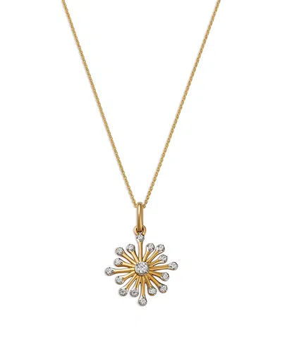 Bloomingdale's Fine Collection Diamond Starburst Pendant Necklace In 14k Yellow Gold, 0.15 Ct. T. W.