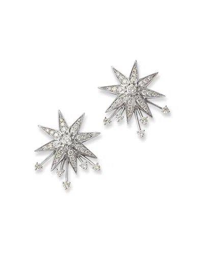 Bloomingdale's Fine Collection Diamond Starburst Statement Earrings In 14k White Gold. 0.79 Ct. T. W.