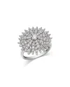 Bloomingdale's Fine Collection Diamond Starburst Statement Ring In 14k White Gold, 1.50 Tcw In Gold