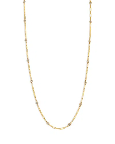 Bloomingdale's Fine Collection Diamond Station Paperclip Chain Necklace In 14k Yellow Gold, 1.0 Tcw