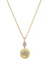 Bloomingdale's Fine Collection Diamond Sunray Disc Pendant Necklace In 14k Yellow Gold, 0.10 Tcw In Gold