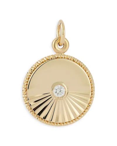 Bloomingdale's Fine Collection Diamond Sunray Medallion Charm Pendant 14k Yellow Gold, 0.05 Ct. T. W.