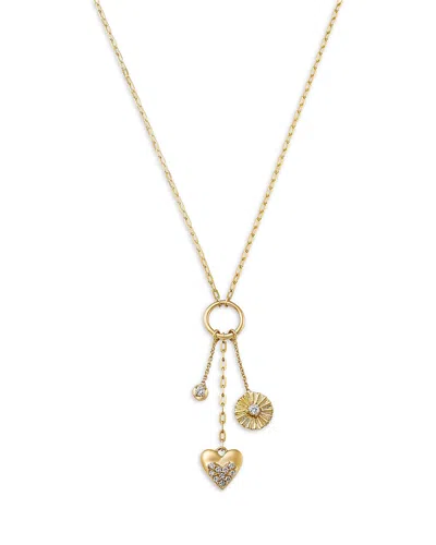 Bloomingdale's Fine Collection Diamond Three Charm Pendant Necklace In 14k Yellow Gold, 0.20 Tcw