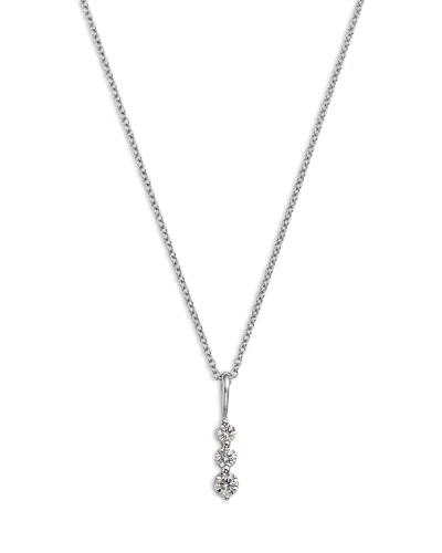 Bloomingdale's Fine Collection Diamond Three Stone Pendant Necklace In 14k White Gold, 0.25 Ct. T. W.