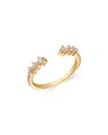 Bloomingdale's Fine Collection Diamond Tri Stone Cuff Ring In 14k Yellow Gold, 0.33 Ct. T. W.