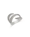 Bloomingdale's Fine Collection Diamond Triple Bypass Ring In 14k White Gold, 0.54 Ct. T. W. In White