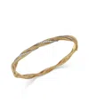 Bloomingdale's Fine Collection Diamond Twist Bangle In 14k White & Yellow Gold, 0.55 Tcw