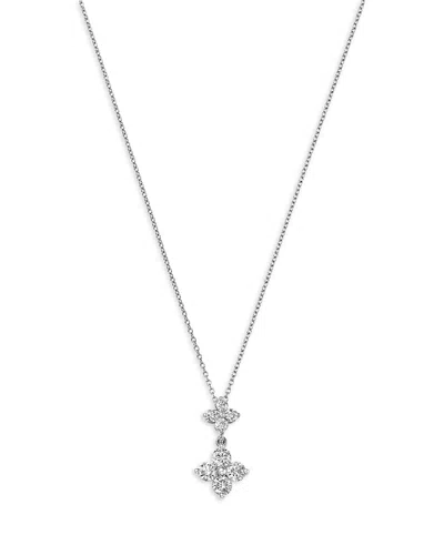 Bloomingdale's Fine Collection Diamond Two Tier Pendant Necklace In 14k White Gold, 1.0 Tcw