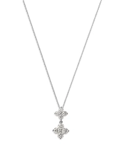 Bloomingdale's Fine Collection Diamond Two Tier Pendant Necklace In 14k White Gold, 1.5 Tcw