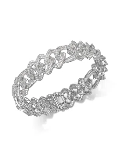 Bloomingdale's Fine Collection Diamond Unisex Chain Link Bracelet In 14k White Gold, 4.0 Ct. T. W.