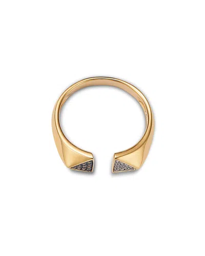 Bloomingdale's Fine Collection Diamond White & Brown Diamond Cuff Ring In 14k Yellow Gold, 0.06 Ct. T. W. In Brown/gold