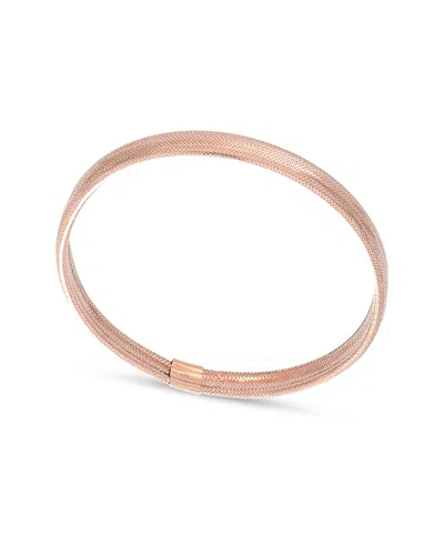 Bloomingdale's Fine Collection Domed Flex Bangle Bracelet In Rose Gold-plated 14k Yellow Gold