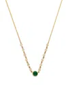 Bloomingdale's Fine Collection Emerald & Diamond Bezel Station Necklace In 14k Yellow Gold, 17 In Gold