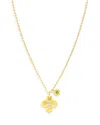 Bloomingdale's Fine Collection Emerald & Diamond Clover Charm Pendant Necklace In 14k Yellow Gold, 17 In Green/gold