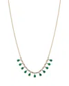 Bloomingdale's Fine Collection Emerald & Diamond Droplet Station Necklace In 14k Yellow Gold, 18