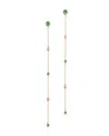 Bloomingdale's Fine Collection Emerald & Diamond Linear Drop Earrings In 14k Yellow Gold